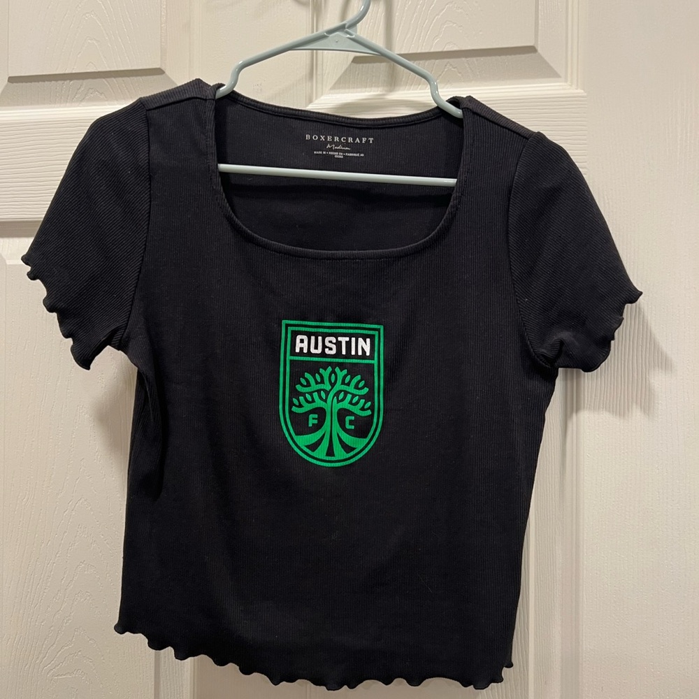 Boxercraft Black Crop Top with Austin FC Logo